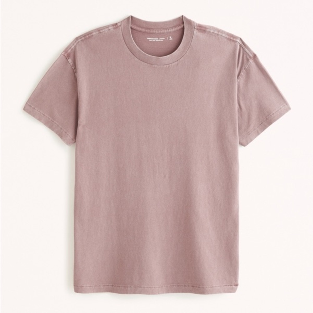 A&F Mens Basic Tee Light pink/salmon Size Small